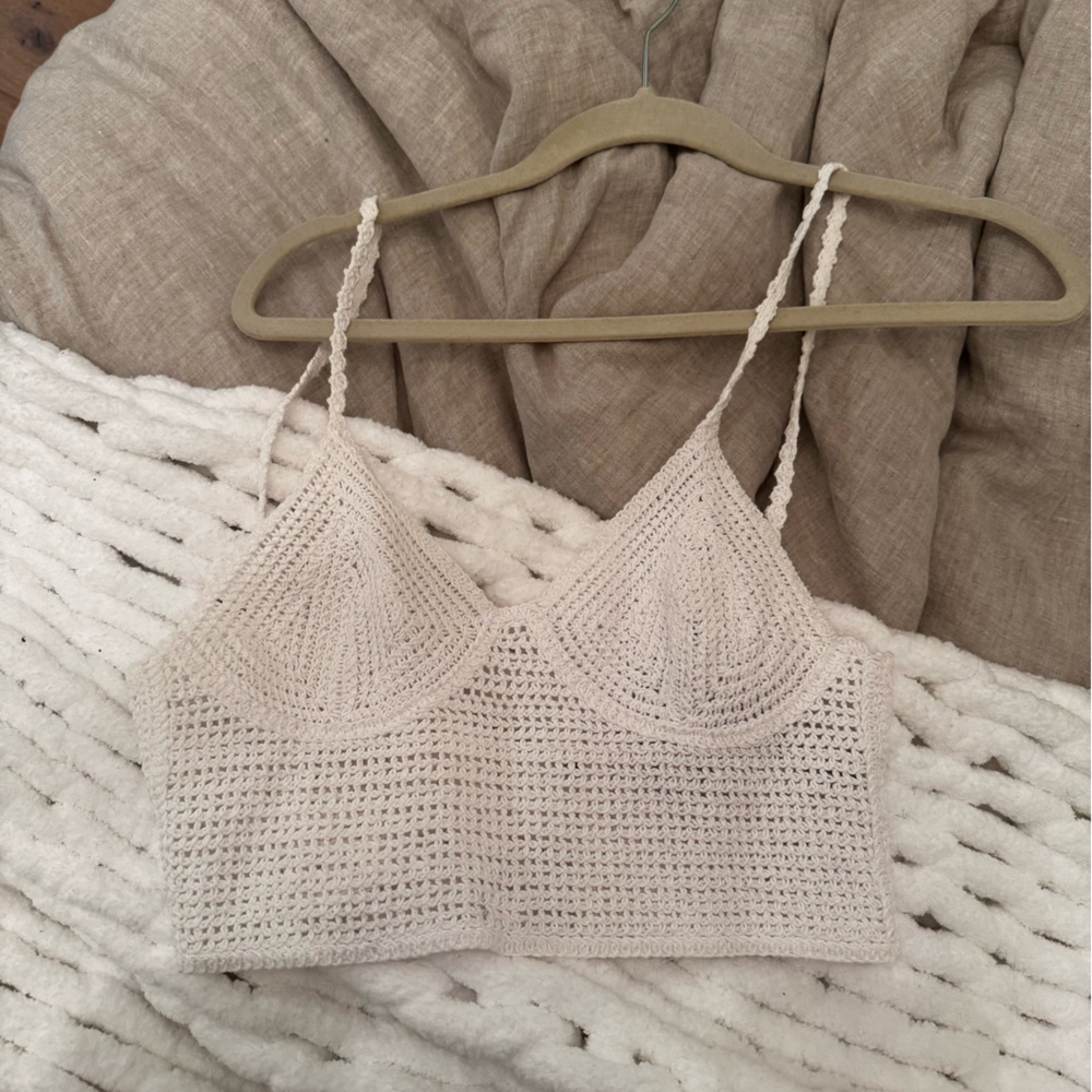 Zara crochet top white